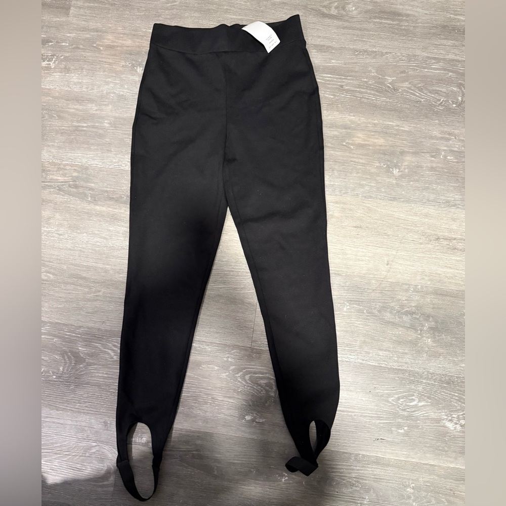 Black stirrup leggings
